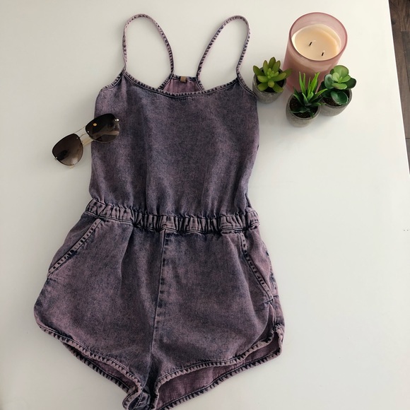 Topshop Pants - Top Shop Purple Stone Washed Romper